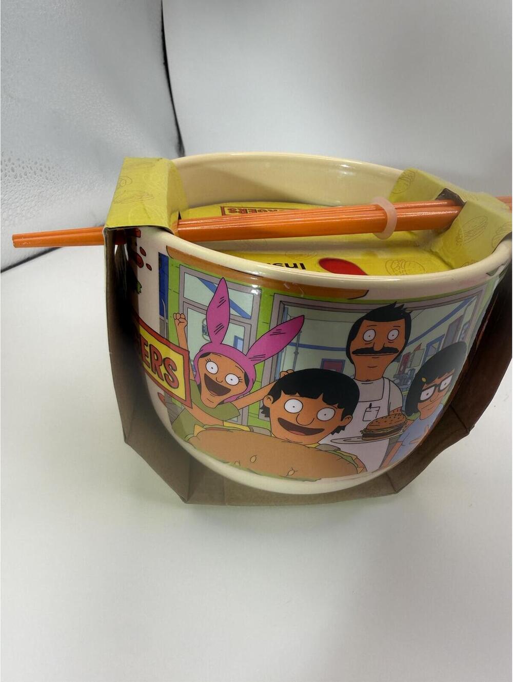 Bob's Burgers Noodle Bowl Set Ramen Spoon Chopsticks Animation Gift New Box